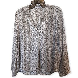 All in Favor Brown and Cream Animal Print Blouse